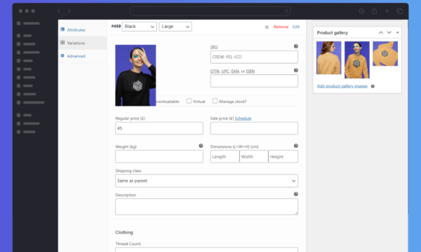 Custom Fields for Variations on Product Edit Page