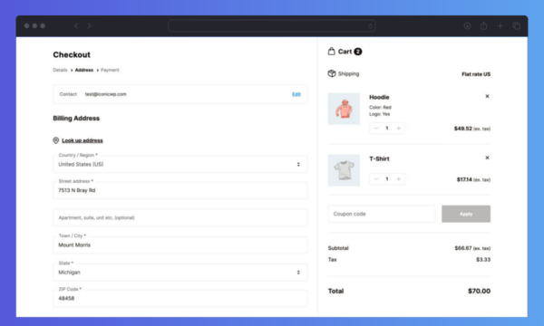 Flux Checkout for WooCommerce Entered Address