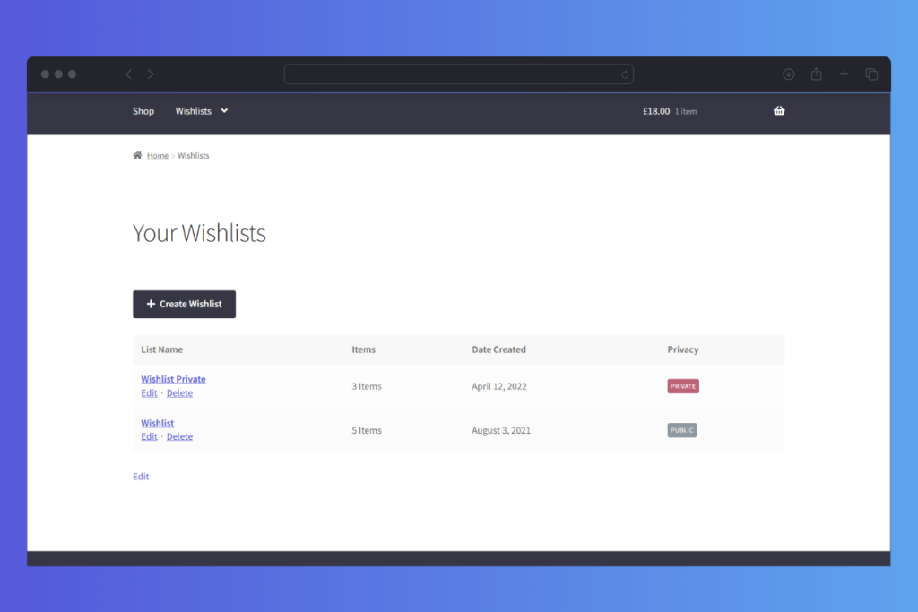 Wishlists for WooCommerce View All Wishlists
