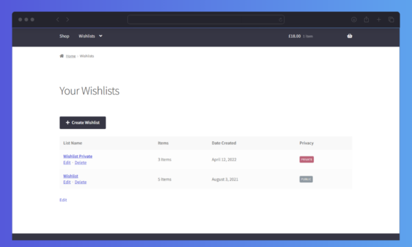 Wishlists for WooCommerce View All Wishlists