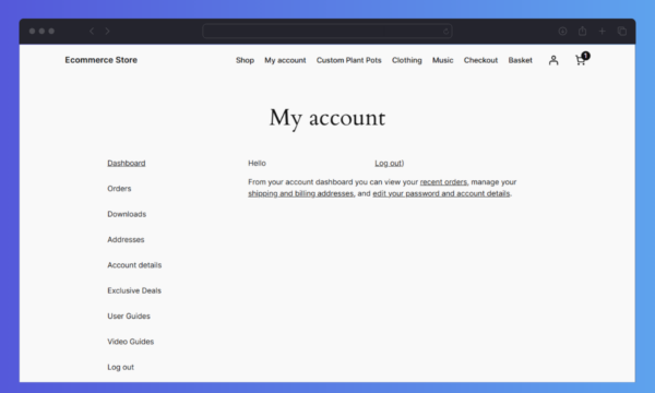 WooCommerce Account Pages New Endpoints