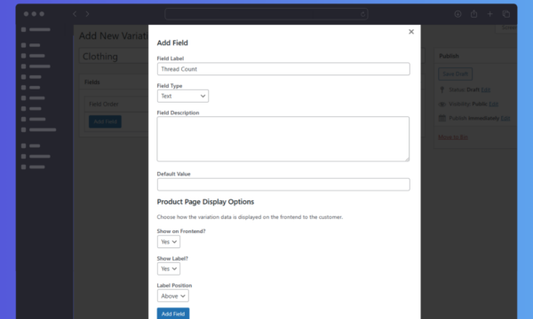 WooCommerce Custom Fields for Variations Add New Field