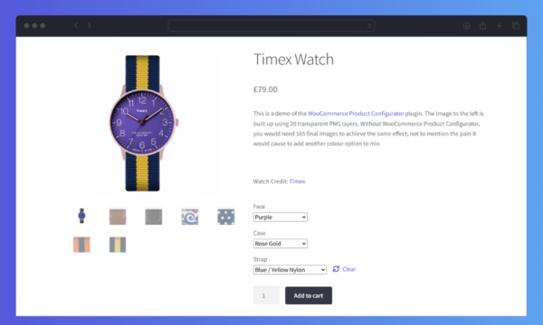 WooCommerce Product Configurator Selection