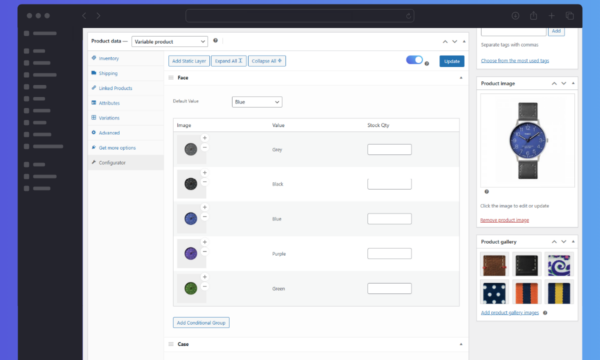 WooCommerce Product Configurator Image Layers