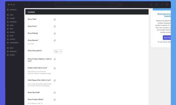 WooCommerce Quickview Popup Content