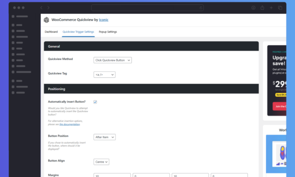 WooCommerce Quickview Trigger Settings