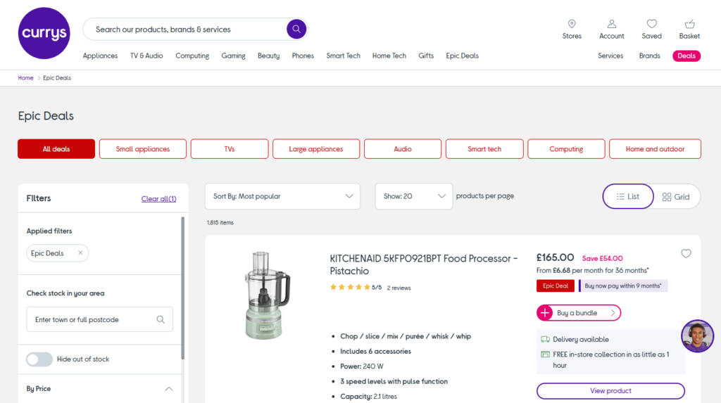 sales and discounts currys