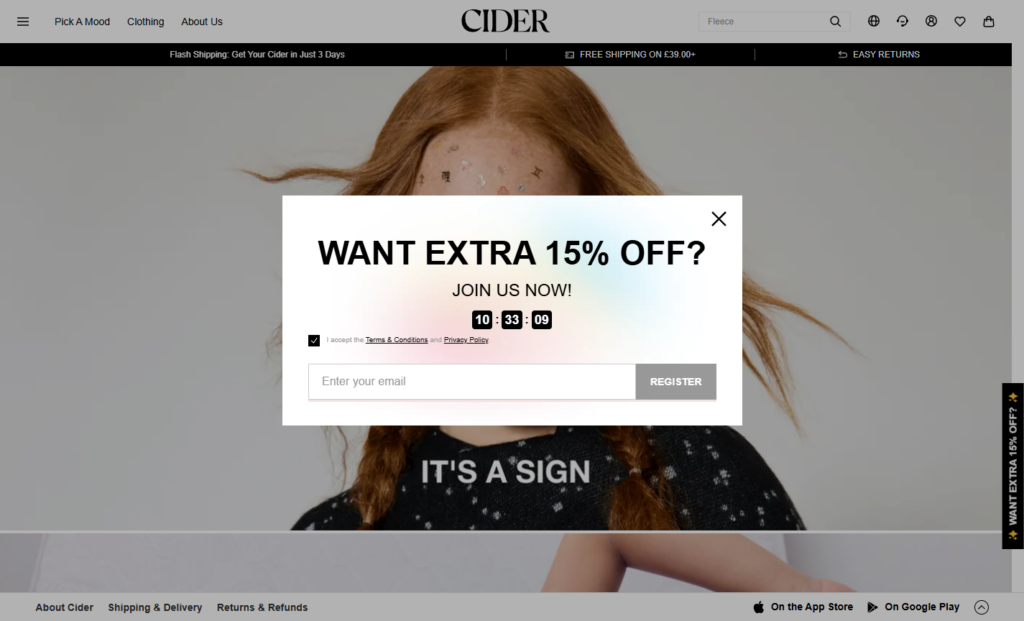 cider limited time fomo discount