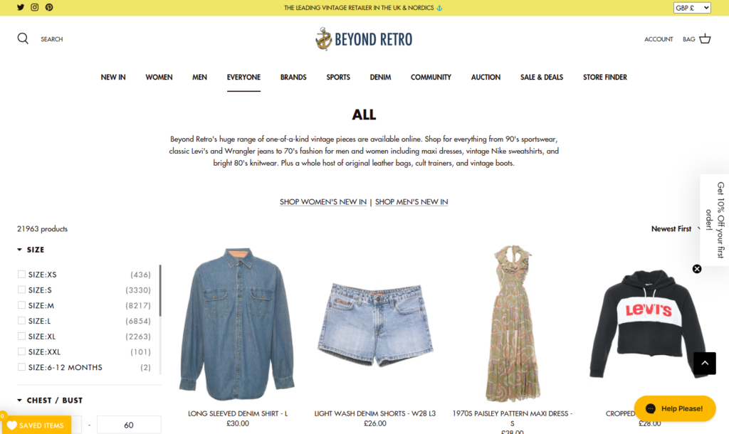 vintage online store