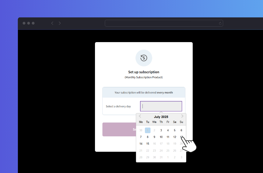 delivery slots subscription products