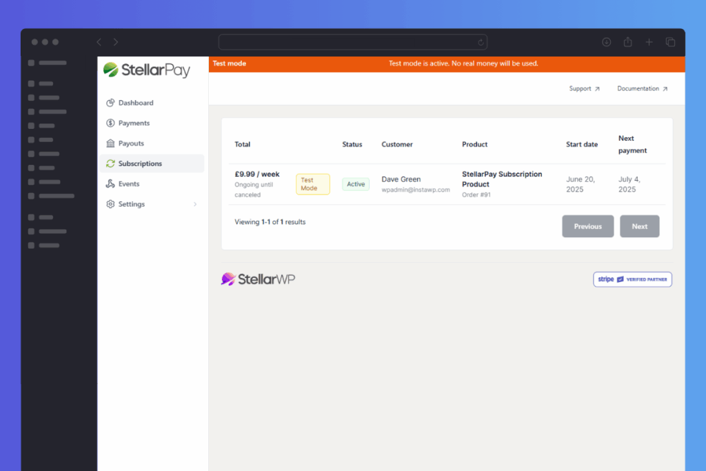 stellarpay subscriptions