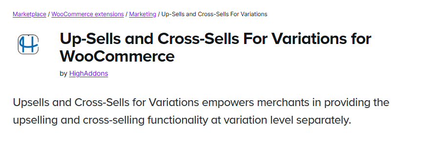 Upsells and Cross-sells for Variations